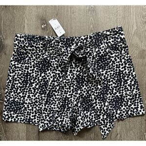 NWT Loft Womens Linen Blend Shorts Navy White Size 6